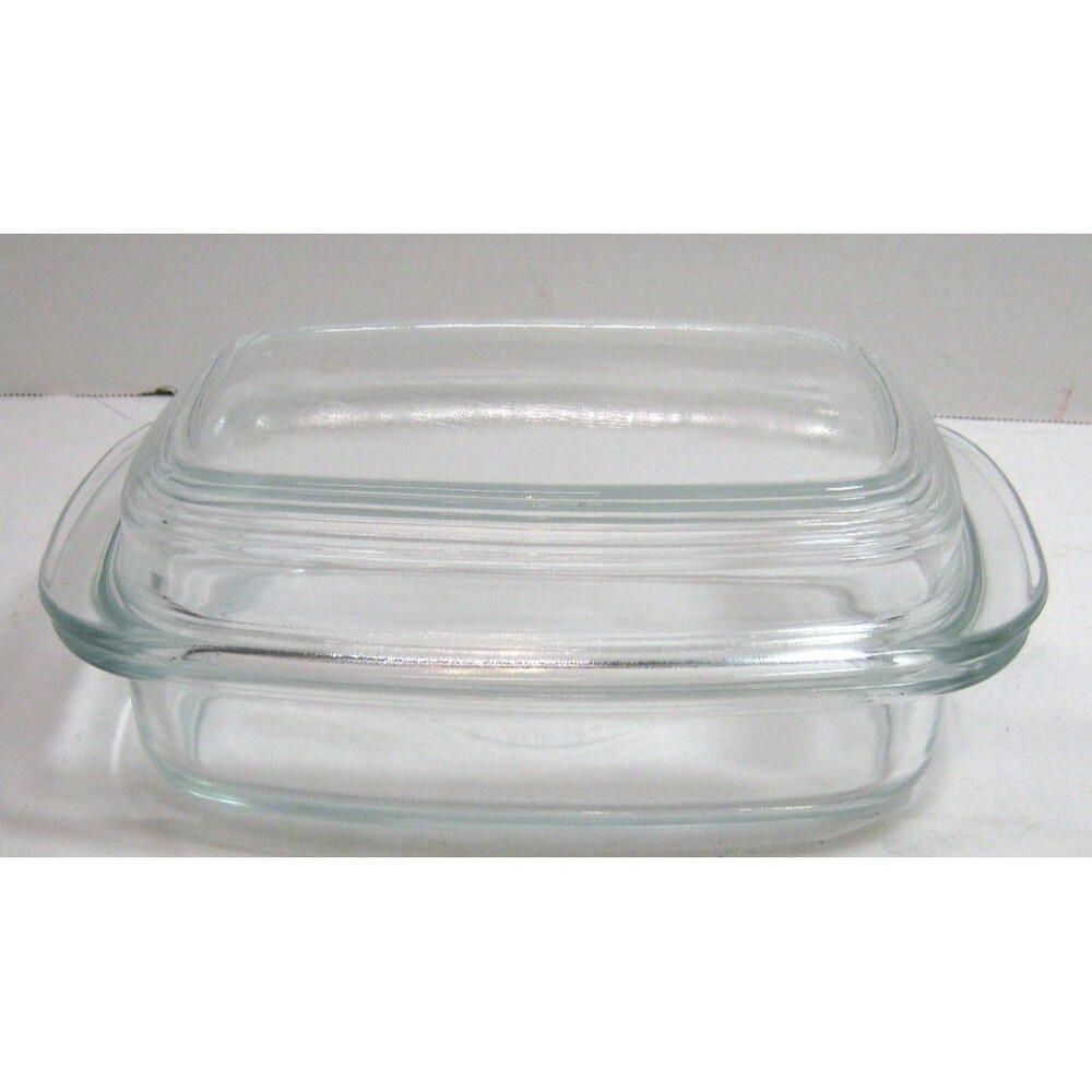 VTG MicroBake Glasbake Clear Glass Casserole Baking Refrigerator Dish Oven Safe